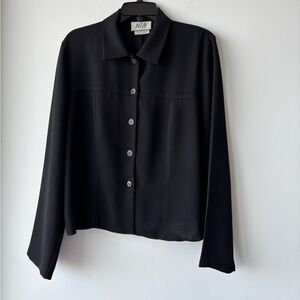 Y2K AGB Byer Jacket Blazer Black Womens 14 Minimalist Office Casual Retro USA